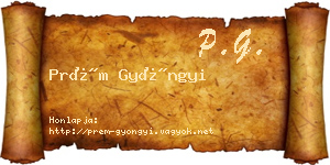 Prém Gyöngyi névjegykártya